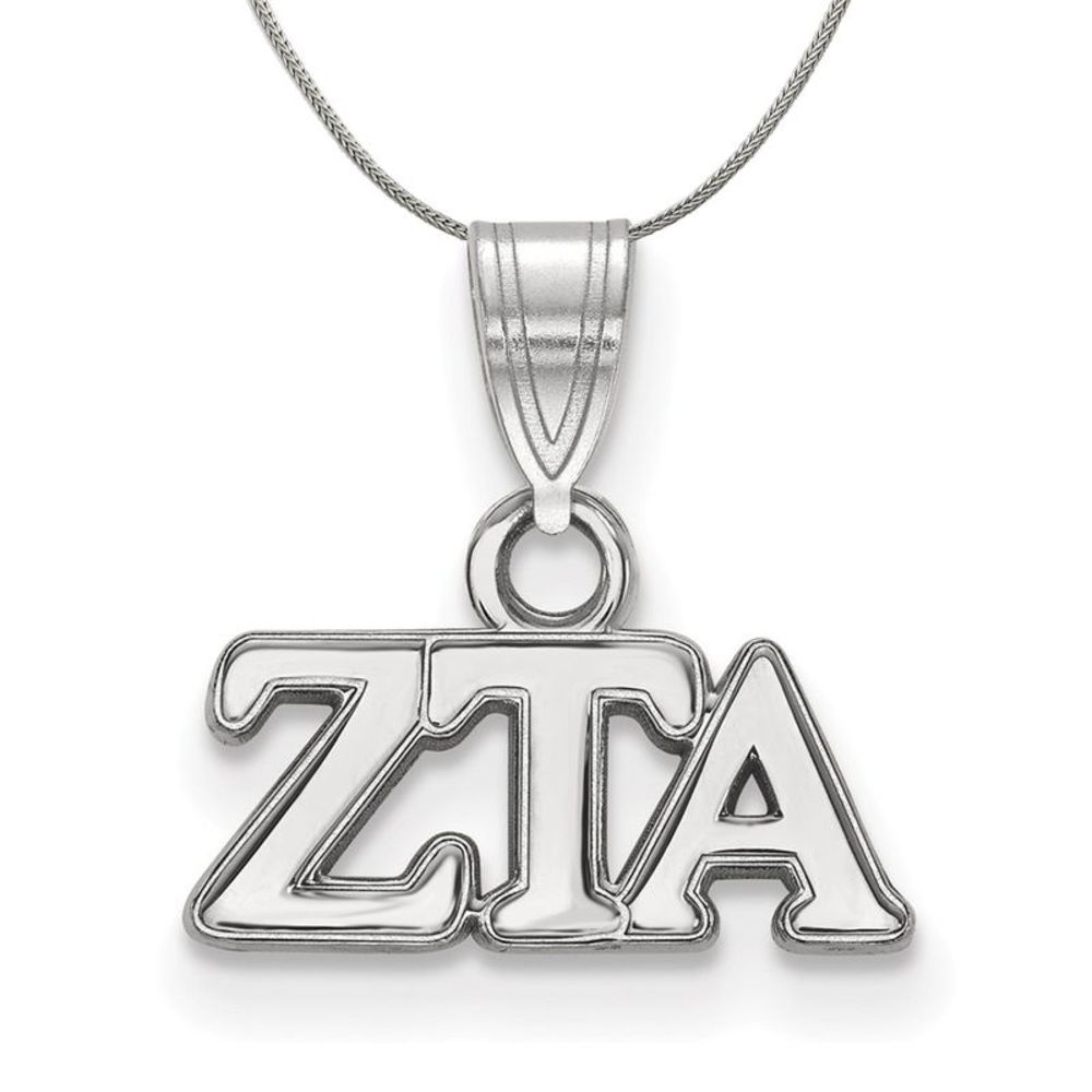 Sterling Silver Zeta Tau Alpha Small Greek Necklace - 16 Inch